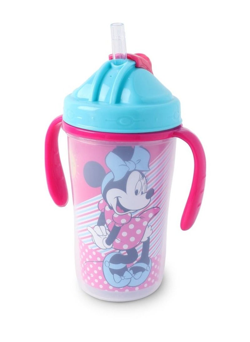 Disney Baby Insulated Straw Sippy Cup With Handle Pink 350 ML